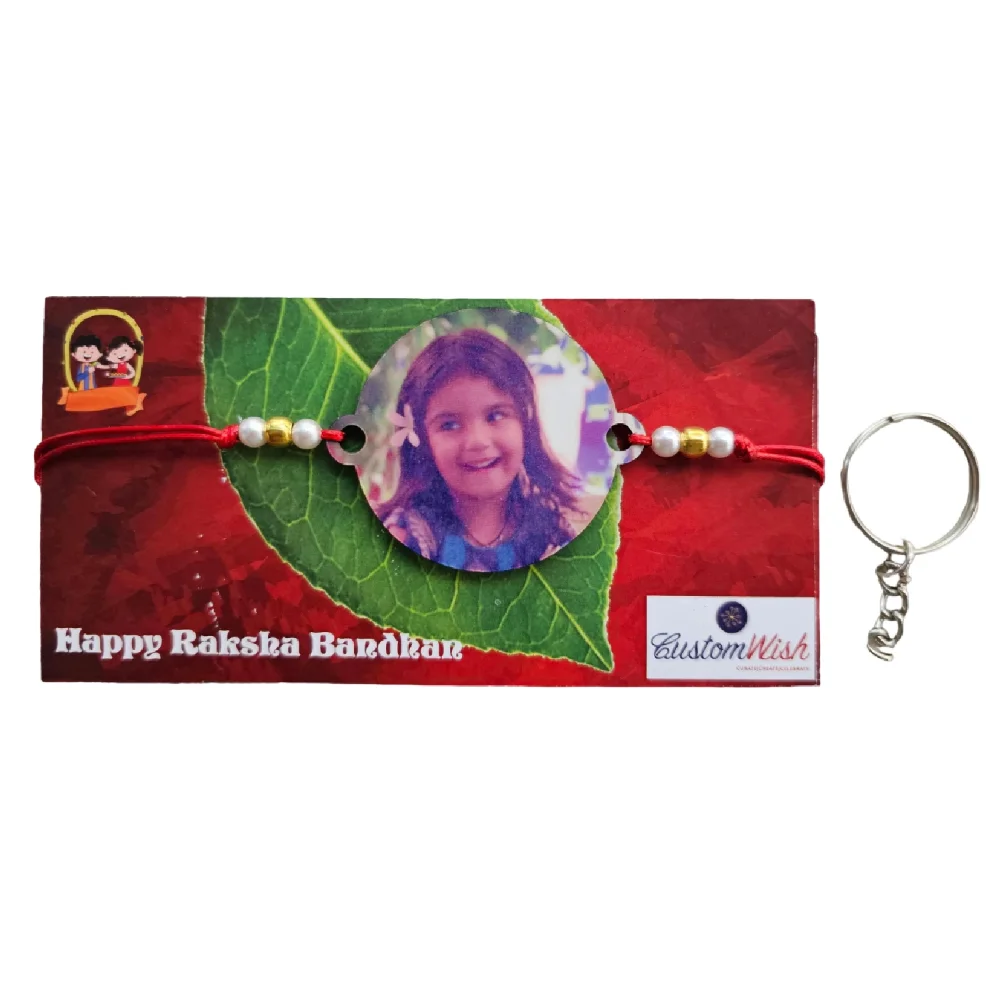 Custom Photo Rakhi with Keychain